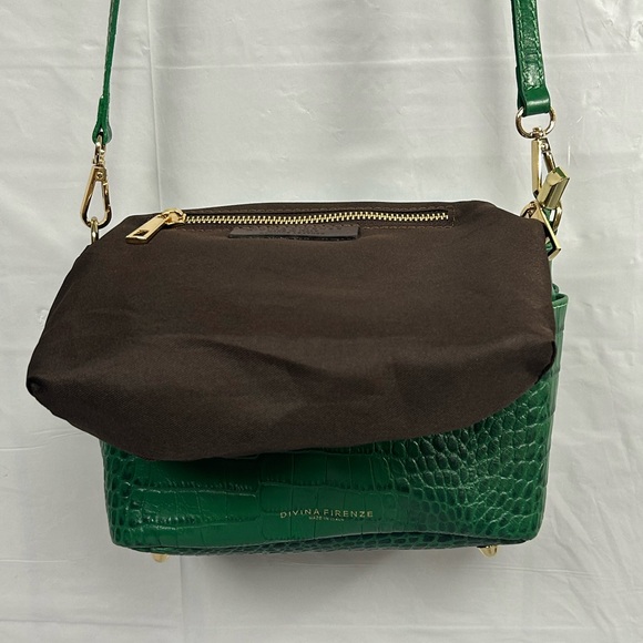 Divina Firenze Genuine Italian Leather Kelly Green crossbody - Picture 11 of 13